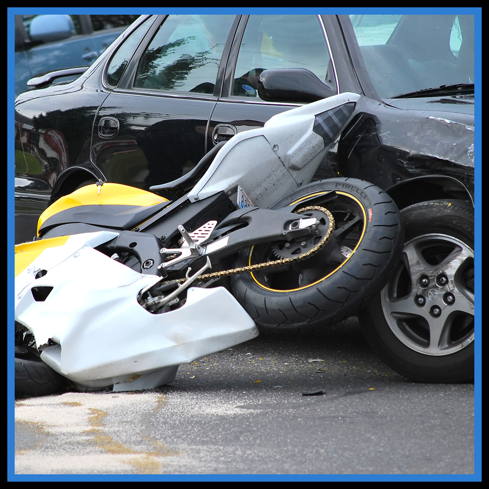 Picture showing a motorcycle accident.
