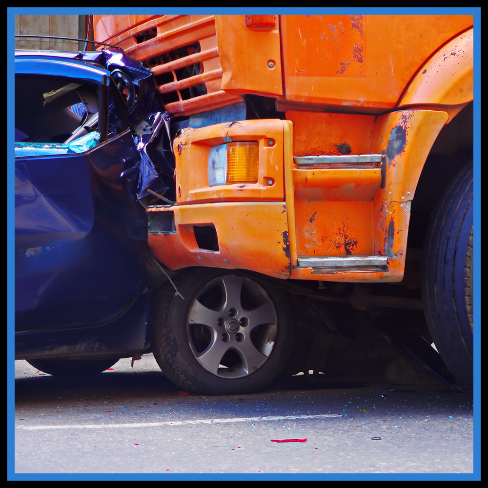 Picture showing a truck accident.